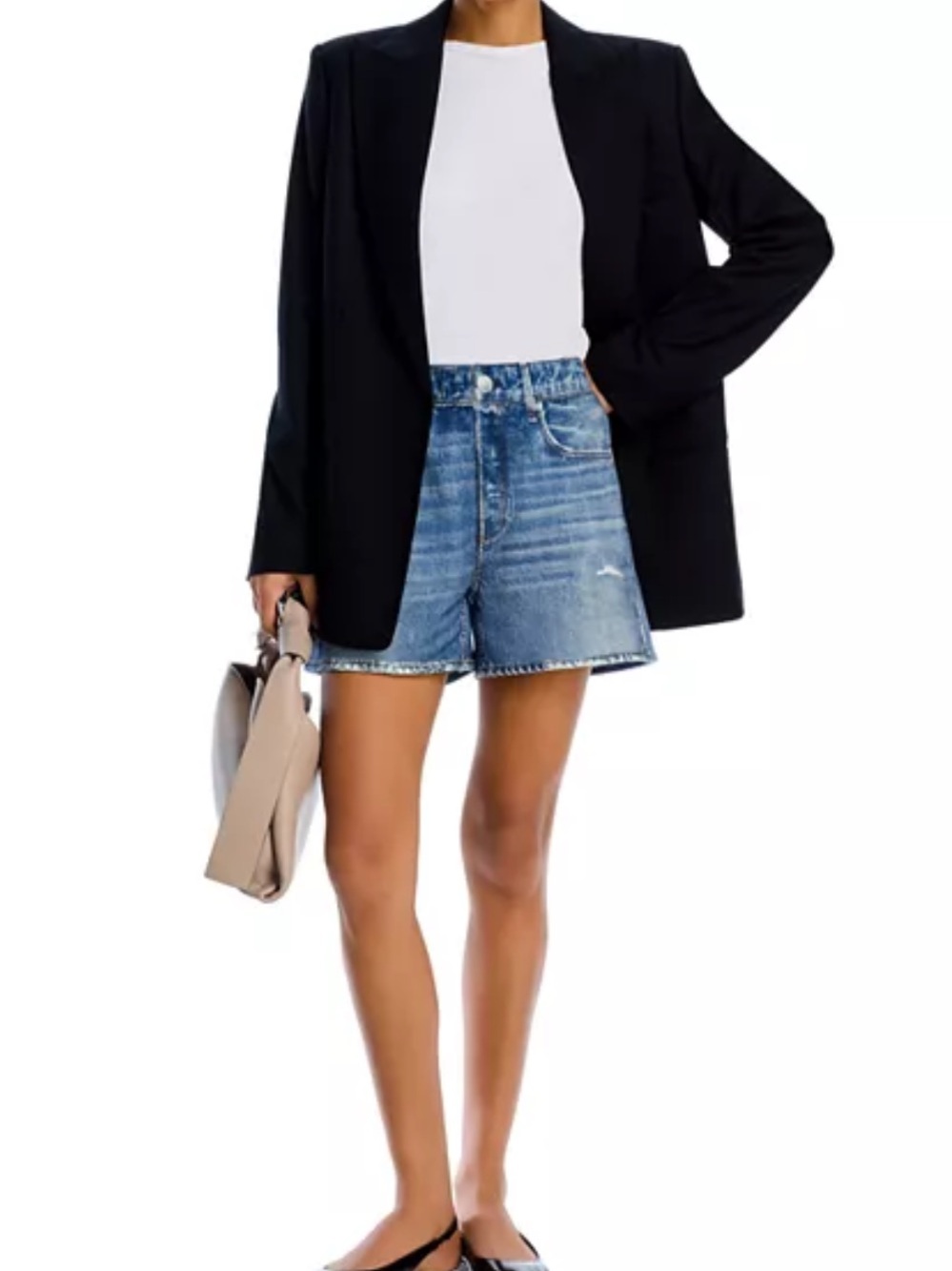NWOT Rag & Bone Miramar Denim Print Cotton Terry Shorts in Brooke XS - Picture 5 of 13
